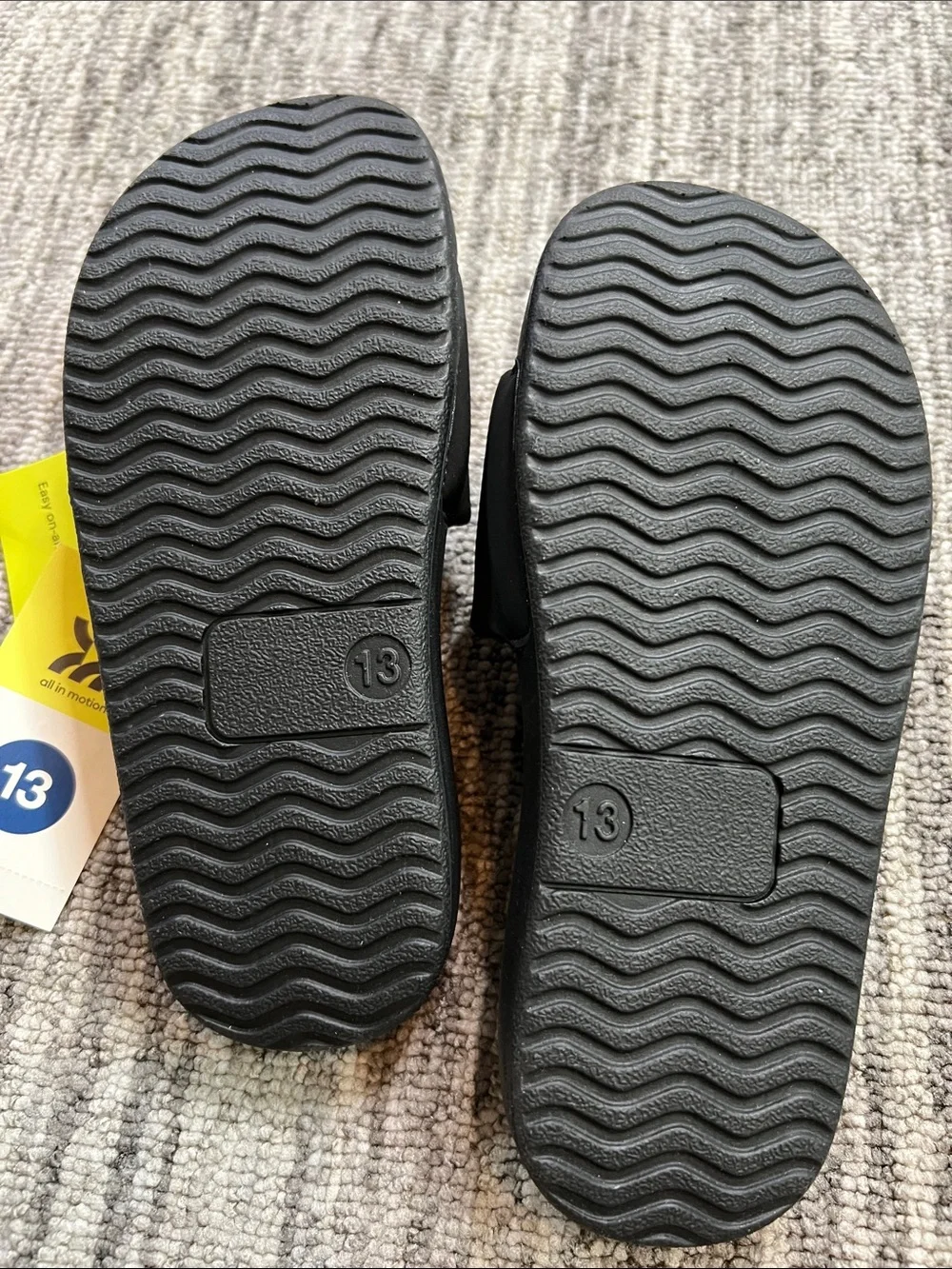 All In Motion - Kids' Black Slip- On Slide Sandals Size 13